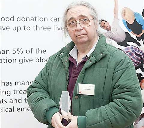 Donor rewarded for long service