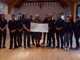 Cheque presented to construction charity