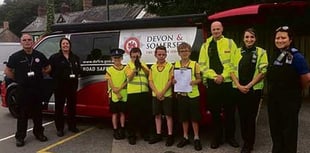 Pupils speak to drivers about their actions during speed awareness day