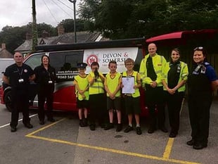 Pupils speak to drivers about their actions during speed awareness day