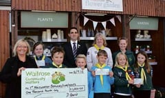 Cheque for £1,000 handed over to Scouts
