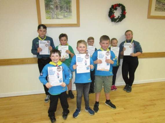 Proud scouts receive awards