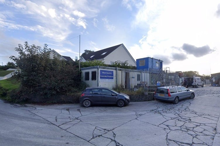 The entrance to West Country Concrete Products in Shebbear.