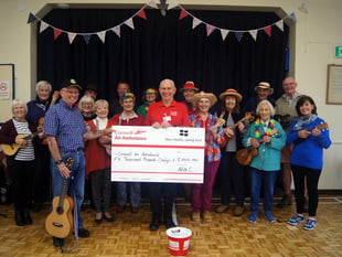 Ukulele band make £5,000 donation to Air Ambulance