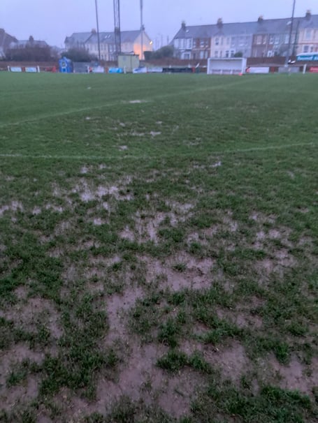 Saltash United waterlogged pitch