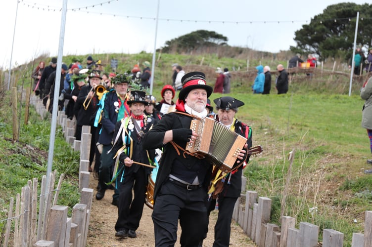 The Raffidy Dumitz Band from Penzance at Newquay Orchard’s wassail