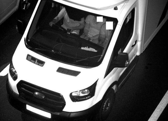 Example images from the Aecom camera system showing drivers and passengers not wearing seatbelts