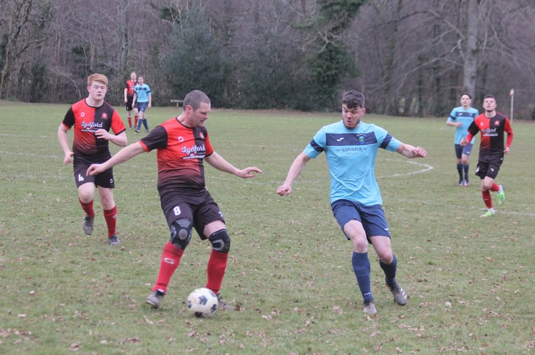 Action from the Duchy League Premier Division clash between Lifton and Boscastle on Saturday, February 11, 2023. Picture: Paul Hamlyn
