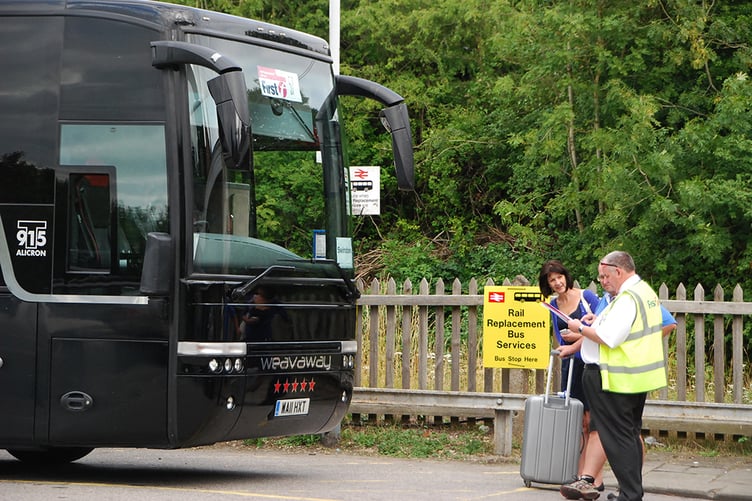 A Rail replacement bus service