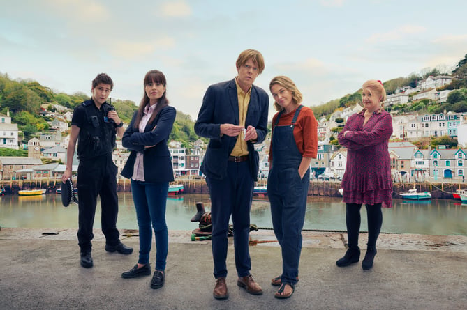 The cast of the new BBC One drama series Beyond Paradise are pictured in Looe