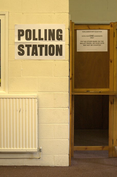 Polling station sign