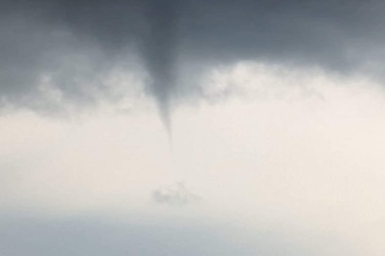 A funnel cloud near Tintagel