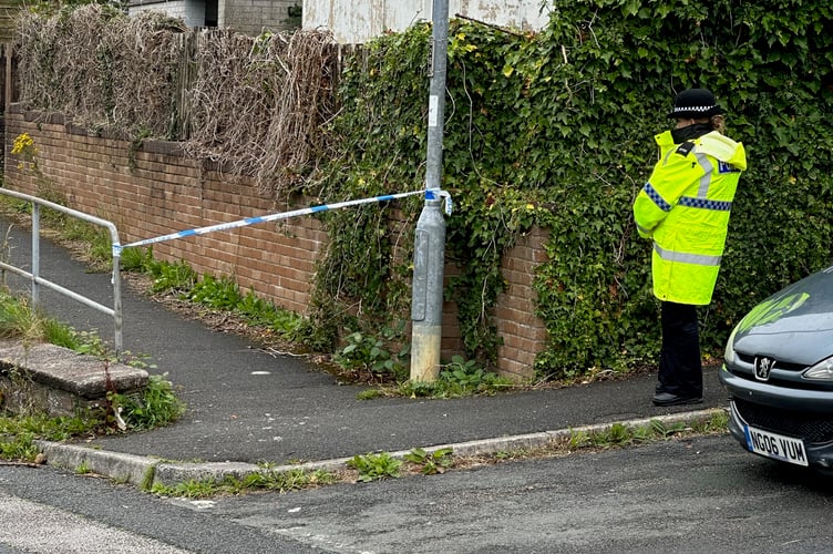 A cordon set up in Bodmin