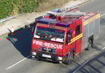 Fire crews battle as 40 tonnes of straw burns in Holsworthy farm fire