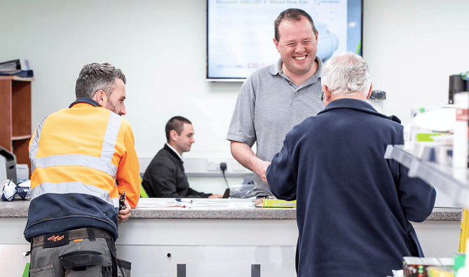 Devondale Electrical Wholesaler team are pictured helping a customer