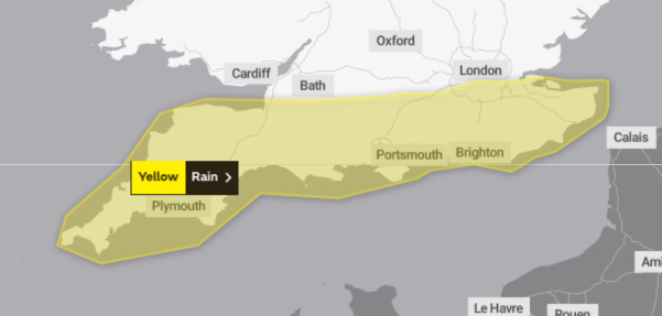 South West Yellow Weather Warning 