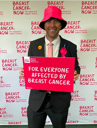 Scott at the breast cancer wear pink event
