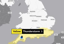 Yellow weather warning issued for Devon and Cornwall 