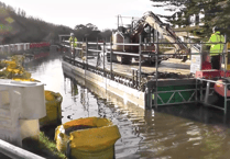 VIDEO: Machinery floats along Bude Canal as  dredging work is well underway