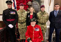 Poppies fell from the rafters at Kilkhampton Festival of Remembrance