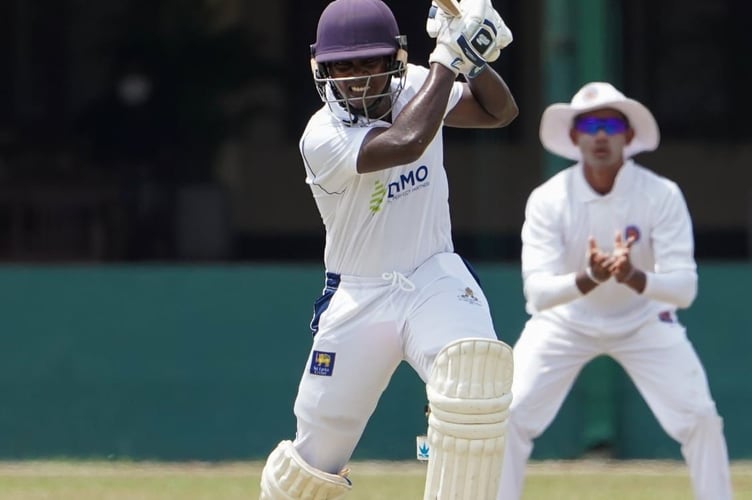 Thulina Dilshan in action in Sri Lanka.