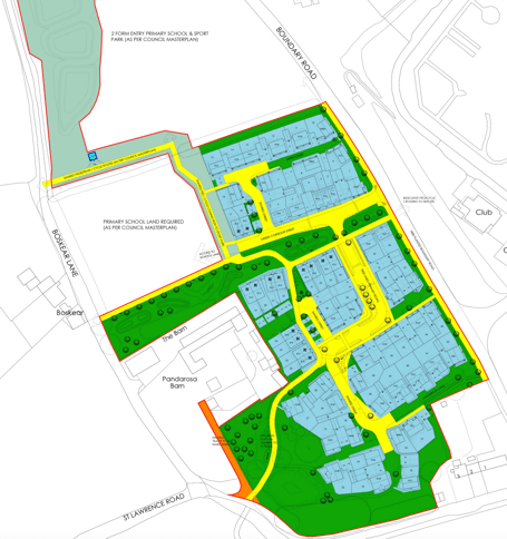 The location of the proposed development opposite Bodmin Hospital
