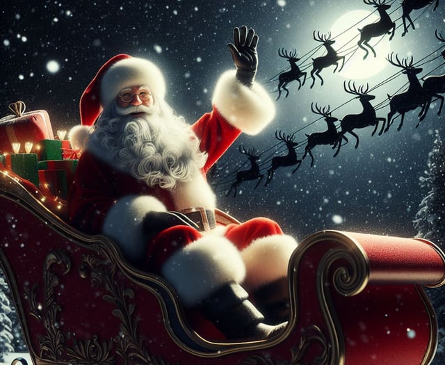 Everywhere you can see Father Christmas on his Launceston town tour