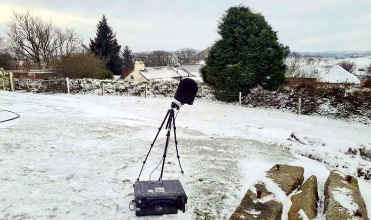 Noise testing at the windfarm site near Launceston