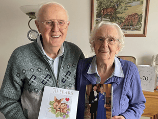Couple return to chapel to celebrate Platinum wedding anniversary 