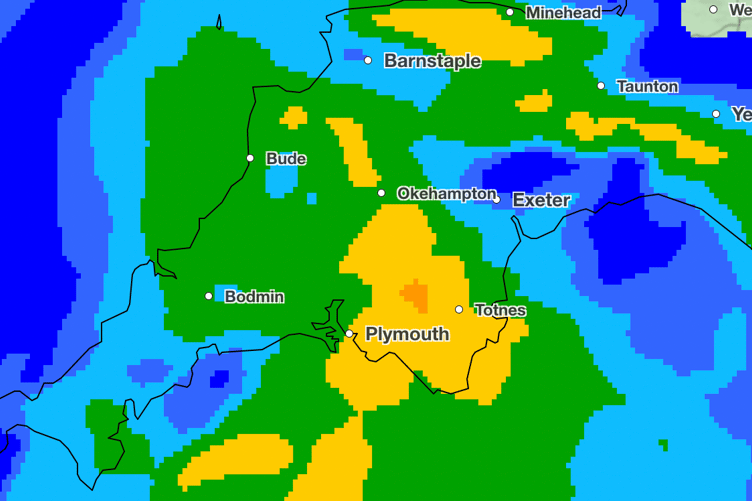 Met Office weather map for 9am tomorrow morning