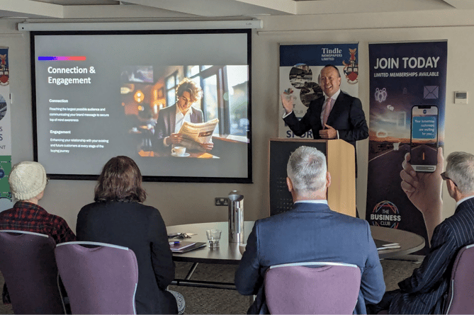 Nick Shaw from Evolve presenting to clients at Bedruthan Hotel & Spa, Mawgan Porth on Monday, March 18