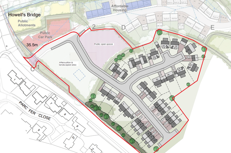 The proposed layout of the site in Stratton