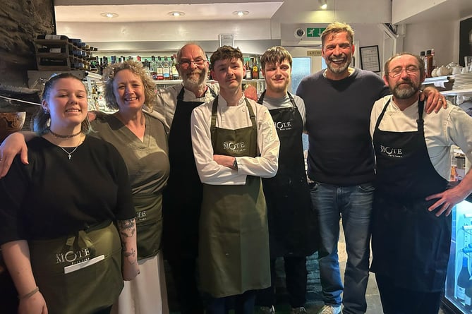 Jurgen Klopp pictured with staff at The Mote Bar and Restaurant (Picture: Tom McAsey)