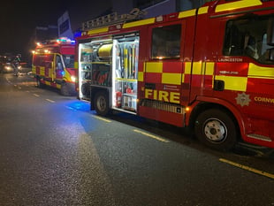 Fire crews battle blaze at block of flats