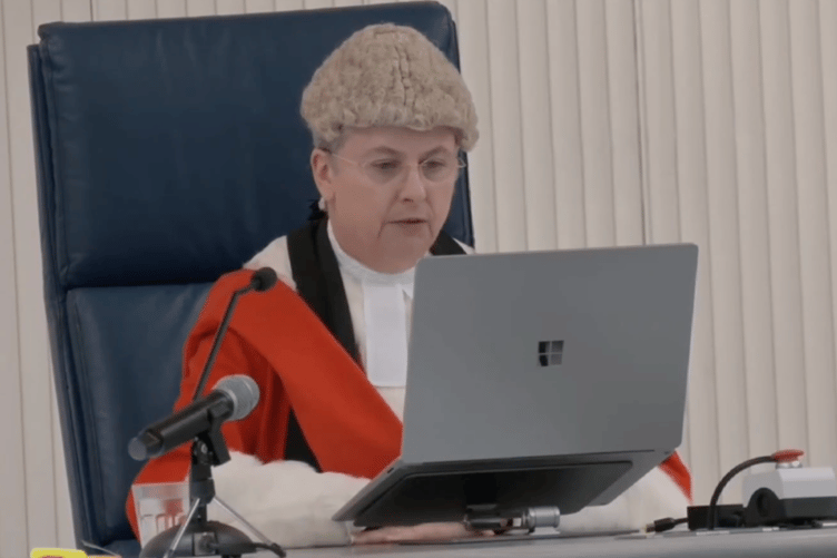 Her Honour Ms Justice Cutts during the sentencing of the trio involved in the events leading to Michael Riddiough-Allen's death and the injury of four others