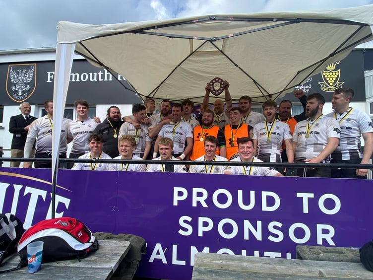 Launceston Castles celebrate their victory at Falmouth on Saturday. Picture: Launceston Rugby Club
