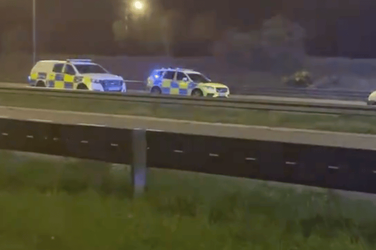 Police at the scene of the incident