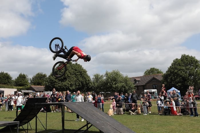 The stunt team at the Duchy College Stoke Climsland Fun Day in 2023