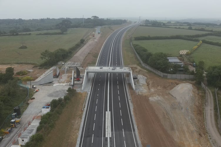 The new A30 dual carriageway at Marazanvose