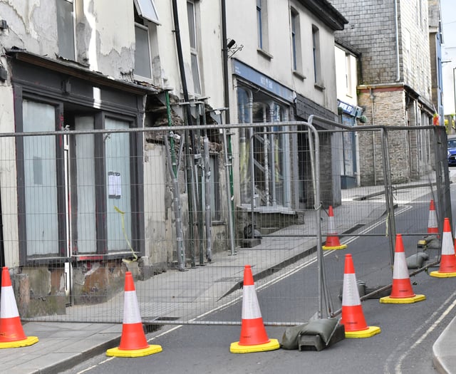 Main town through road remains closed after partial building collapse