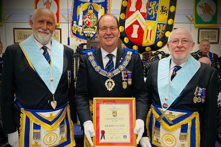 Members of Granville Lodge Raise £30,000 for charity. Pictured are Peter Reeve, David Maskell and Jeff Green