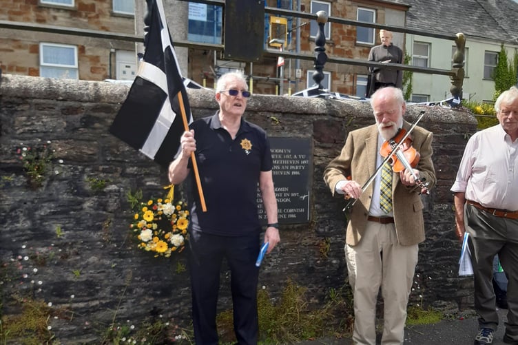 The ceremony marked the anniversary of the famous Cornish rebellion