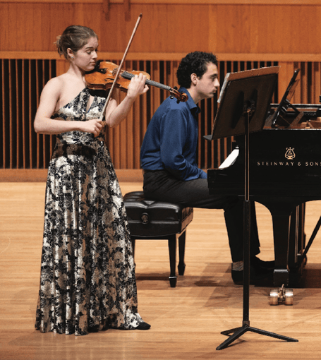 Young musicians Chloë Dickens (violin) and Ricky Moreira (piano) will give their first concert in Launceston