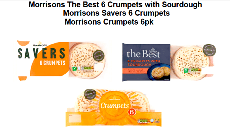 The affected batches of Morrisons crumpets
