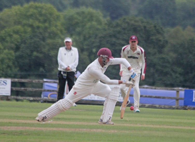Werrington batsman Ben Smeeth, who also took 2-18 from nine overs with the ball, plays forward during his knock of 44 against Wadebridge on Saturday. Picture: Paul Hamlyn