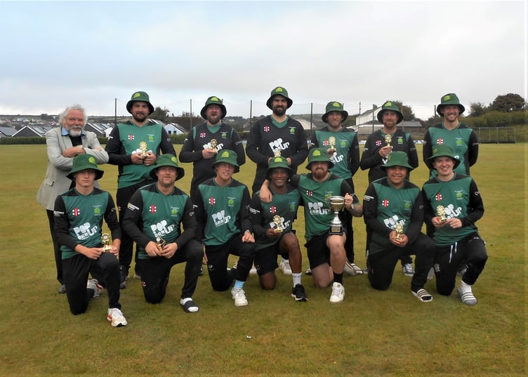 Holsworthy celebrate winning the 2023 Division Two T20 Cup last year. Picture: Michael Weeks