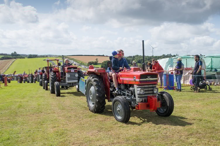 The grand parade of vintage tractors. (Picture: Chris Bowden)