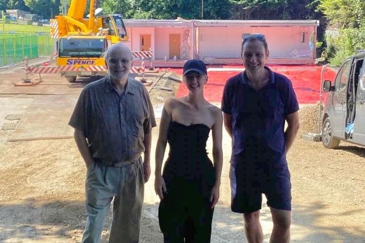 Adie Dove (centre), pictured with Trevor and Terry, two project managers who helped turn the plans for The Space into a reality