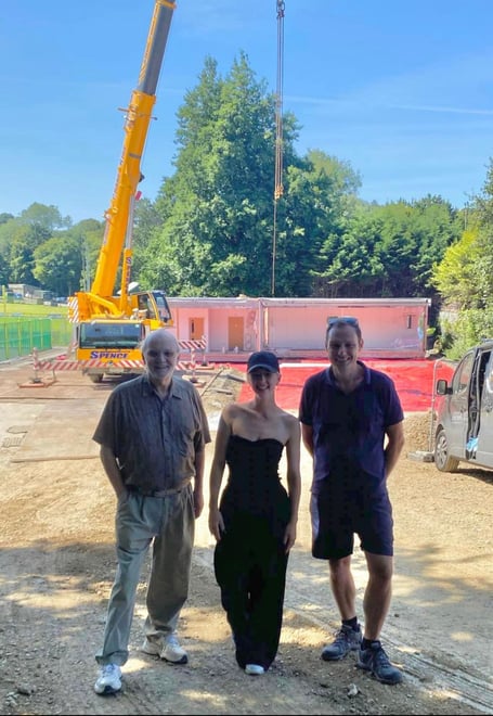 Adie Dove (centre), pictured with Trevor and Terry, two project managers who helped turn the plans for The Space into a reality