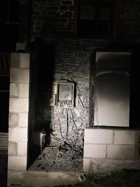 The aftermath of the electrical fire
